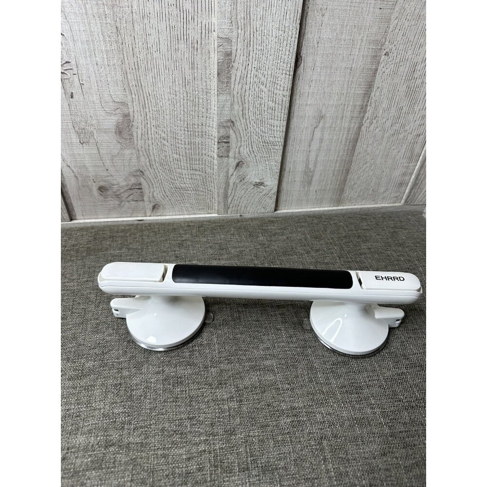EHRRD Suction Cup Grab Bar Handle 12 inch Bathroom Non Slip Secure White Black